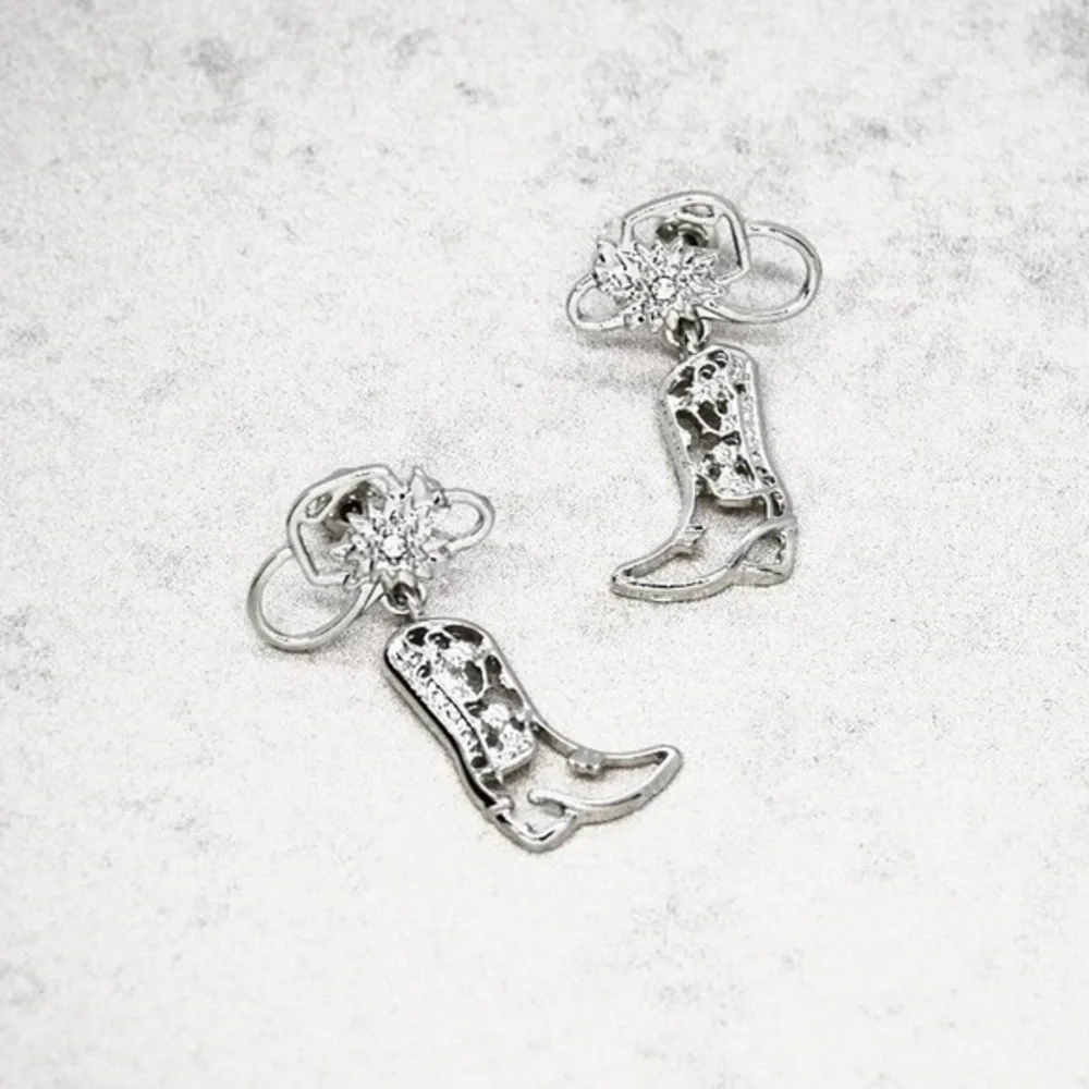 Kentucky Derby Cowgirl Boot Earrings